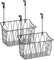 ZEAYEA 2 Pack Grid Storage Baskets with Hooks, Over Cabinet Door Organizer Basket, Metal Hanging Basket Kitchen Storage Organizer, Steel Wire Sink Organization for Pantry, Kitchen, Bathroom
