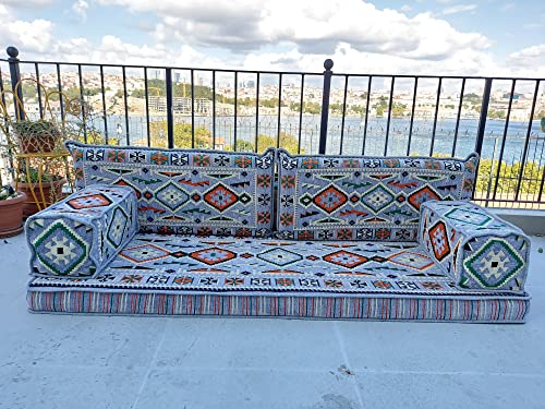 8 Thickness Gray Arabic Sofa, Pallet Sofa, Floor Seating Set, Sectional Sofa, Arabic Majilis, Ottoman Couch, Arabic Jalsa, Turkish Rug, Armchairs (8'' Thickness Sofa)