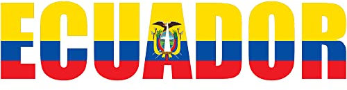 Indigos UG Auto Aufkleber Ecuador - Schriftzug Länge 29cm - 3-farbig für Büro - Heckscheibe UV- & waschanlagen beständig - Tuning - Spoiler - Sticker