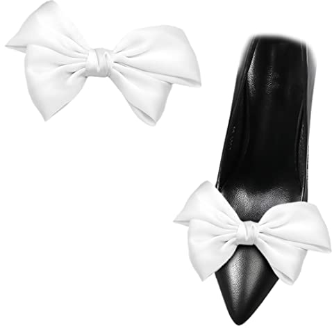 2 Stück Satin Bogen Schuh Clips Abnehmbare Einfarbig Schuh Clips Elegante Hochzeit Party Schuh Schnallen Taschen Kleidung Haar Zubehör, One Size, Textil, Kein Edelstein