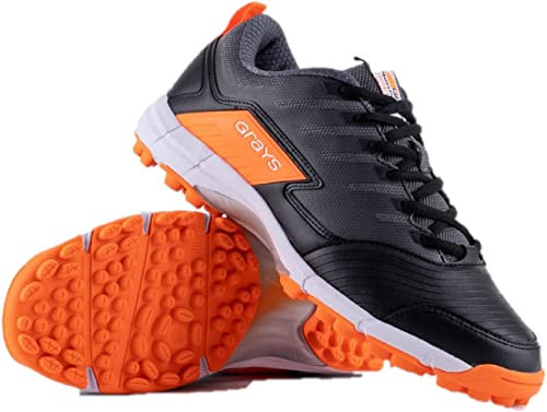 Grays Flash 3.0 Junior Hockey Astro Trainers - Black Orange (Numeric_2)