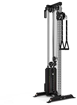 Pulley Cable Machine Tower [Bells of Steel] Aluminum Pulley Cable Tower Squat Stand, Home Gym Steel Cable Weight Machine, 2:1 Ratio, 250lb Capacity