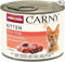 animonda Carny Katzen Nassfutter Kitten Rind + Pute (12 x 200g), Kitten getreidefreies Katzennassfutter ohne Zucker für wachsende Kätzchen bis 1 Jahr, mit frischen Zutaten