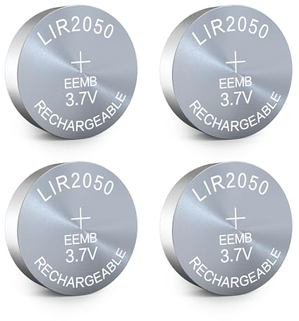 EEMB 4PACK LIR2050 wiederaufladbare Batterie 3.7V Lithium-Ionen Knopf Batterien Münzzelle Batterie für Kopfhörer Wearable Gerät Uhr