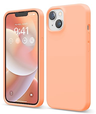 elago Liquid Silicone Case Kompatibel mit iPhone 14 Hülle (6.1), Hochwertiges Silikon, Ganzkörperschutz - 4 Schichten stoßfeste Handyhülle, kratzfestes weiches Mikrofaserfutter (Koralle)