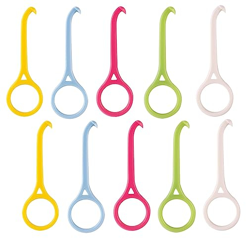 AWAVM 10Stücks Bracket Orthodontic Device Removal Hook, Retainer Removal Tool, unsichtbare Braces Extractor, Braces Remover (Rosa, Blau, Gelb, Weiß, Grün)