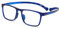 DOOViC Lesebrille Hängender Hals 2,75 Blau/Eckig Rahmen Flexible Büegel Computerbrille Brille mit Stärke