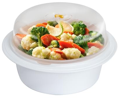 Trenton Gifts Microwave Steamer for Vegetables - Veggie Steamer Microwavable, Ideal for Cooking Fresh Vegetables. BPA Free, Dishwasher Safe