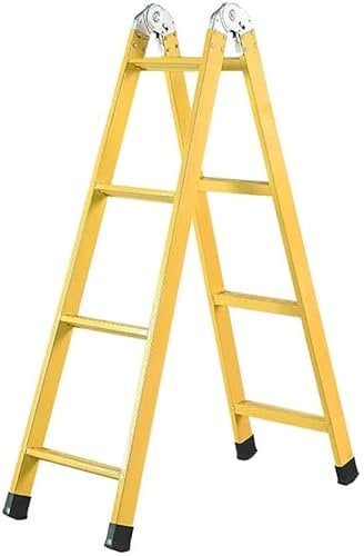 Telescoping Ladder Multipurpose Foldable Ladder 2.9M Straight Ladder Folding Steps Ladders Household Garden Building Industry/Yellow (Yellow)