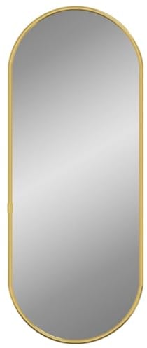 vidaXL Wandspiegel Flurspiegel Spiegel Badspiegel Hängespiegel Dekospiegel Schminkspiegel Badezimmer Garderobe Flur Golden 50x20cm Oval