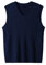 ZHILI Men's Sleeveless Knitted V-Neck Wool Blend Solid Color top_Dark Blue_X-Large