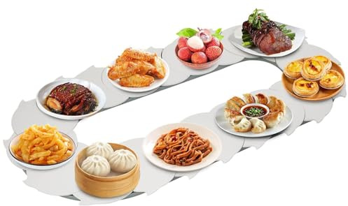 KUMIAO 1m/1.2m/1.4m/1.6m/1.8m/2m Tabletop Rotating Serving Tray - Dining Room Turntable for Food Rotating, Food Train for Dining Table - Lazy Susan Turntable for Dining Table