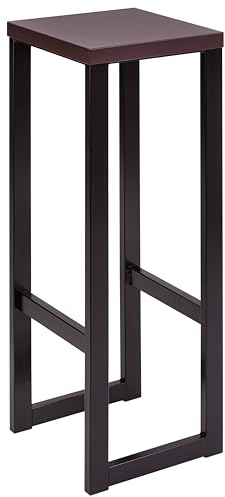 specwood Hocker Holz LOFT, Barhocker, Blumenhocker Holz mit Metallgestell, Sitzhocker 30x30x90 cm, Duschhocker Modern, Küchenhocker, Barstühle, Tresenhocker