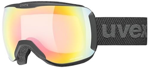 uvex downhill 2100 V - stylische, selbsttönende Skibrille mit Anti-Fog-Beschichtung für Damen und Herren - black matt/rainbow-clear - one size