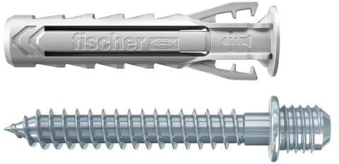 Fischer Tasselli SX Plus 6 DV con Doppia Vite per Collarini, Ideale per Tubi e Cavi, Include 100 Viti e 100 tasselli, 567630