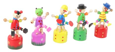 Amosfun Entwicklungsspielzeug 5St kinderzimmer zubehör Kinder holzspielzeug Lern Schaukelspielzeug aus Holz Ornament Spielzeuge Tanzspielzeug aus Holz schwingen Marionette