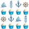 Kreatwow Nautical Cake Decorations 24pcs Sailing Boat Cupcake Topper Nautical Party Decorations Sailor Birthday Supplies Ocean Navy Theme Party Decor for 1st Birthday Baby Shower Bachelorette
