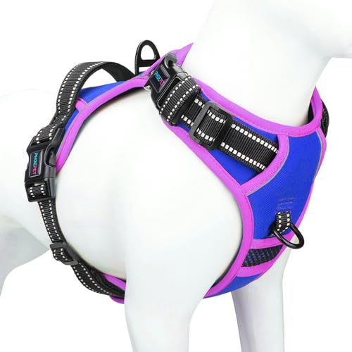 PHOEPET Dog Harness Small, No Pull Vest with Control Handle, Royal Blue S