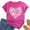 Hohololo T-Shirt Octobre Rose pour Femme Cancer du Sein Cœur Ruban, Rose-C, M
