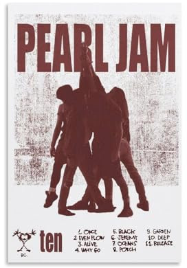 ijshndgn Pearl Jam Poster, Vintage-Kunst, Raumdekoration, ästhetisches Poster für Schlafzimmer, Wohnzimmer, Wände, ästhetisches Poster, 40 x 60 cm, ungerahmter Stil
