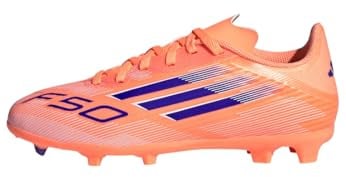 adidas Unisex Children's F50 League Firm Multi Ground Football Boots Kids Football Boots, Beam Orange Lucid Blue Cloud White, 11.5 UK