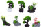 BEBEMOKO 7st Miniatur-topfpflanzen Mini-bäume-Modell Modelleisenbahnbäume. Miniatur-landschaftsbäume Modellgrün Miniatur-modellbäume Baum-Kuchen-Topper Realistische Modelllandschaft Harz