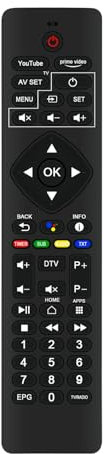 VINABTY Telecomando vocale sostitutivo compatibile con TELE System UP T2 4K Decoder digitale terrestre TV ULTRA HD Tuner DVB-T2 HEVC HDR10+HLG HDMI/SCART Adapter