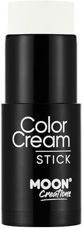 Moon Creations Face Paint Stick (Bright White 21g) Non-toxic Cream Body Paint, Full-coverage Face Body Paint Makeup Stick Halloween SFX Cosplay | Professional Face Paint Makeup for Adults, Kids