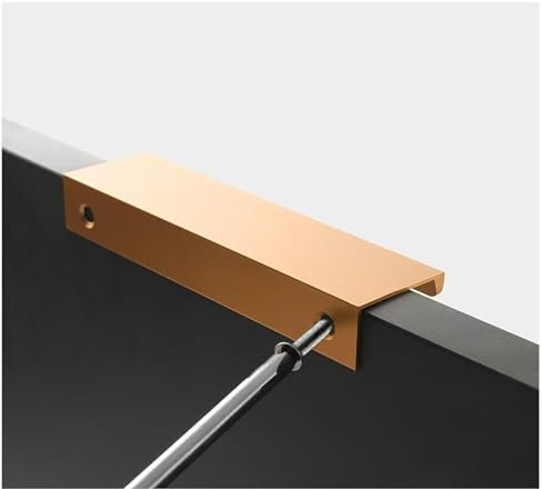 4 Stück Möbelgriffe Versteckter Türgriff Schrankgriffe Aluminium Schubladengriff Versteckter Griffe Unsichtbare Möbelgriffe Küchengriffe - Mattes Gold, 8cm(Rechtwinklige Kante)