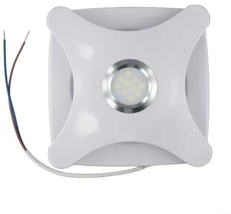 UTTASU Bathroom Ceiling Ventilation Fan with Light 15W 4 Inch Exhaust Air Vent for Toilet Silent Wall Mounted 220V 2300RPM 85m³/h Airflow White ABS Modern Design Copper Motor