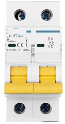SHMKBDPF Disjoncteur 2P DC 600V, Courbe C, fusible DC unipolaire for couvertures de Distribution photovoltaïque(2P 10A)