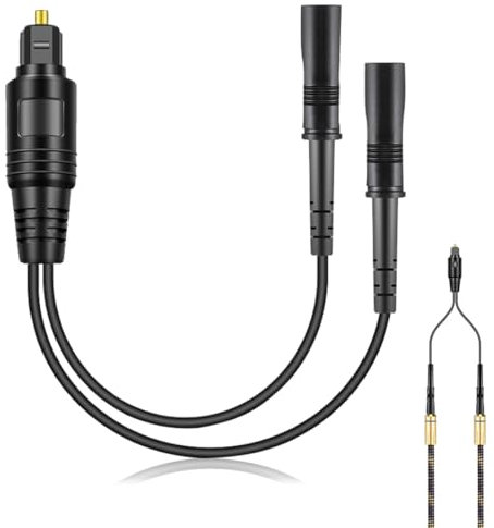 Yuragim Digital Optical Splitter Adapter Kabel 1 in 2 Out, Eins zu Zwei SPDIF Audiokabel, 0.3M Toslink Digital Fiber Optic Audio Splitter 1 Stecker zu 2 Buchsen für Heimkino, DVD Player, Verstärker