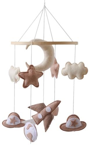 Mobile Baby Windspiele, Planet Rakete Baby Mobile für Bett, Mobile Babybett Mobile Wickeltisch Bettglocke Anhänger für Babybett, Jungen und Mädchen