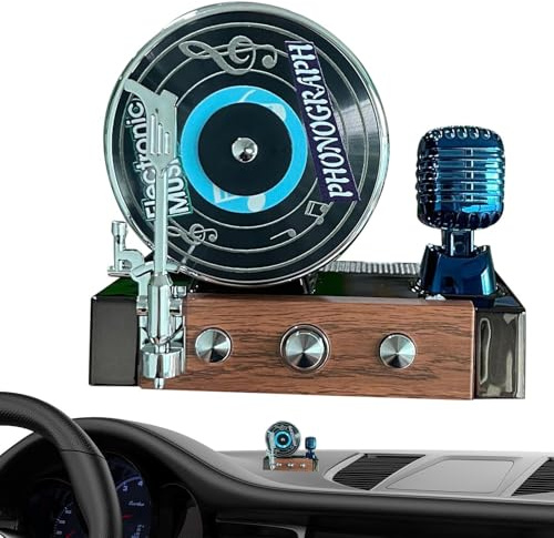 Yuemeuy Plattenspieler Auto Duftbaum | Retro Duftspender Clip Für Lüftungsgitter - Aromatherapie Deko Solargetrieben Für Erwachsene Fahrer