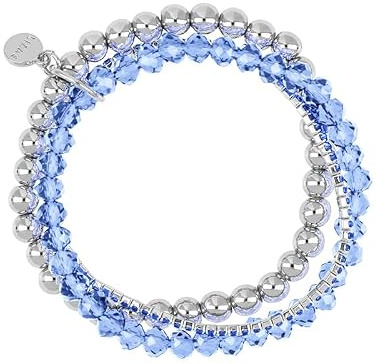 Lizas Armband dreireihig mit drei verschiedenen Bändern 16mm - Perlenarmband in vielen Farben