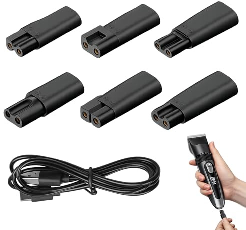 7 Stück 5V USB Netzkabel Kabel,Ersatz-Ladegerät-Netzkabel-Adapter-Set Für Rasierer,Ladekabel Geeignet Für Elektrische Haarschneidemaschinen, Barttrimmer, Elektrische Haarschneider Usw.