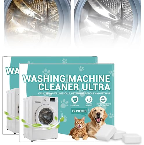 Washing Machine Cleaner, 2026 New Washing Machine Descaler Tablets, Deep Clean Removes Limescale and Odours, Grime & Build-Up, for Top Load and Front Load Washer Cleaner (2)