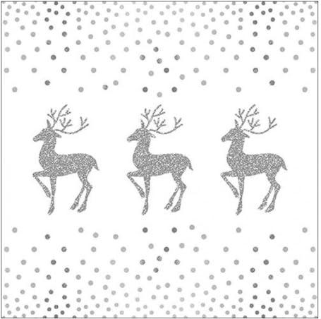 Ambiente Papierservietten - Servietten Lunch / Party / ca. 33x33cm Deer And Dots Rose - Weihnachten - Hirsch - Ideal Als Geschenk Und Tisch-Deko