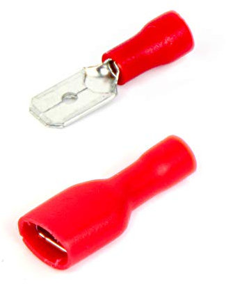 Kabelschuhe x 110- Flachstecker Rot x 55/ Flachsteckhülsen Rot x 55- Steckmaß 6,3 mm, Quetschverbinder, Isolierte -CE,Rohs,SGS Zertifizierung