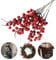 Jycra Bacche rosse natalizie artificiali di, confezione da 10 rami di fiori di agrifoglio bacche di frutta finta per albero di Natale Decorazioni per feste - 26 cm