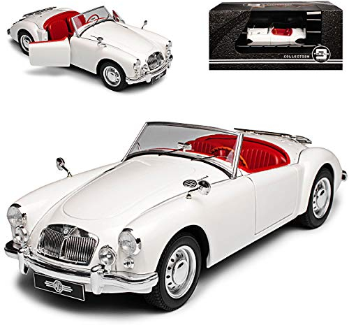 Triple9 MG A MGA MKII A1600 Roadster Cabrio Weiss 1955-1962 1/18 PremiumX Modell Auto mit individiuellem Wunschkennzeichen