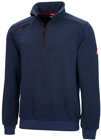 Nitras Herrenpullover Motion TEX Plus für die Arbeit mit Gummibund & hohen Stehkragen in Blau Größe 5XL