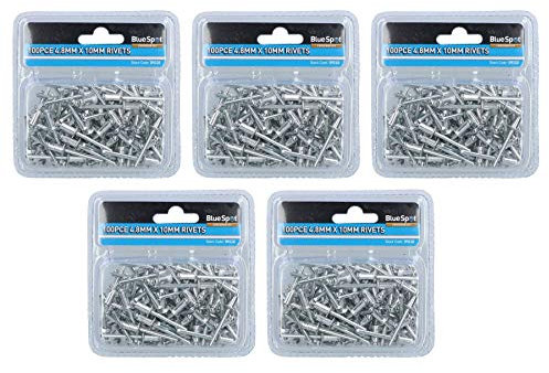 500 Aluminium métriques Pop Rivets aveugles Pot de fixation fixation 4.8x10mm