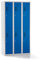 QUIPO eurokraft | Basic | Garderobenspind | doppelstöckig | 3 Abteile | Breite 900 mm | 6 Fächer | lichtgrau/enzianblau