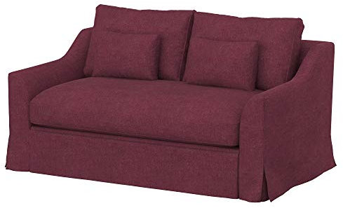 Soferia Sofabezug Kompatibel Mit Farlov 2er-Bettsofa Sofaüberzug Sofaüberwurf Sofaschoner Cover Wasserabweisend Fleckschutz Softi Rot Bordeaux