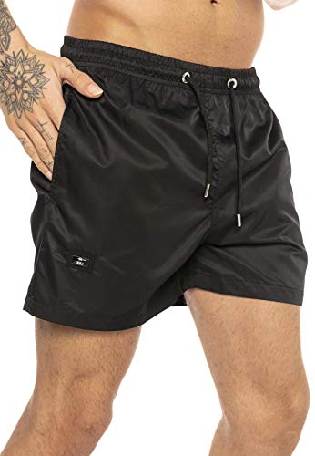Redbridge Hochwertige Badehose Schnelltrocknend Badeshorts mit verstellbarem Bund Schwarz S