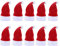 LOOGI Mini Weihnachtsmützen Kleine Nikolausmütze Weihnachtsmann Mütze Santa Hut für Weinflaschen Weihnachtsdeko Tischdeko 10er-Pack