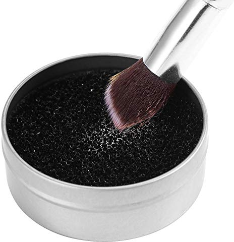 Makeup Brush Cleaner, Cosmetic Eyeshadow Powder Color Remover Sponge Cleaner Clean Box Dry Makeup Brush Quick Cleaner Sponge for All Size Brushes