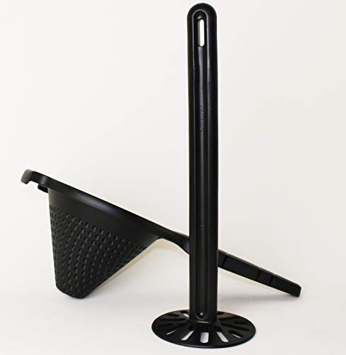 TW TUPPERWARE Pürier-Meister schwarz Kartoffel-Stampfer D66 Püriermeister + Spitzsieb schwarz + Mini Trichter Lila