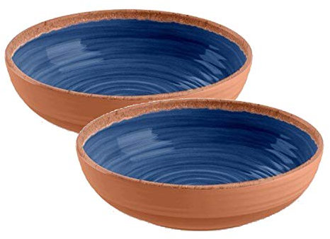 Rustic Swirl Indigo Melamine Bowl Set (2)